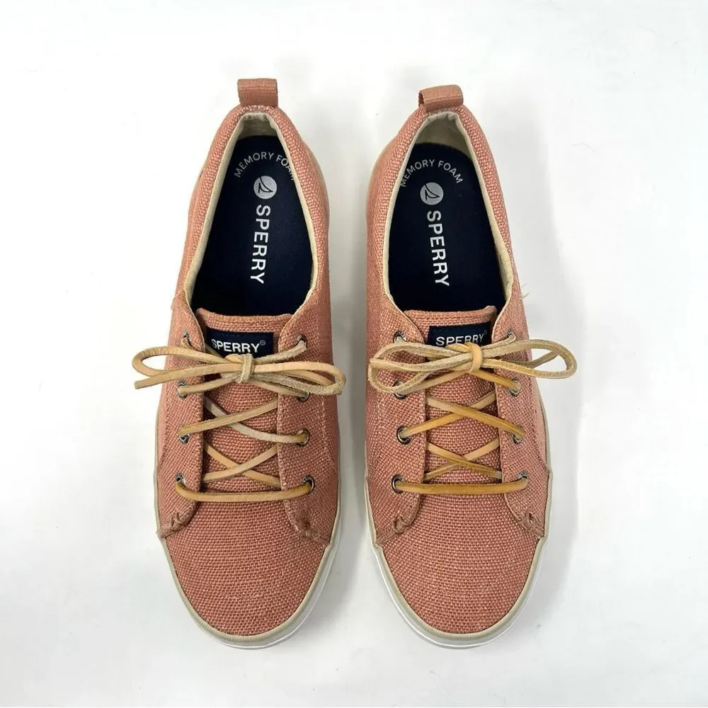 Sperry Women’s Crest Vibe Canvas Sneakers Terracotta 9.5 Excellent Condition